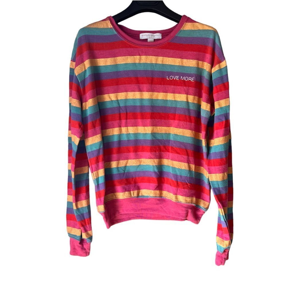 Spiritual Gangster Love More Striped Sweatshirt
